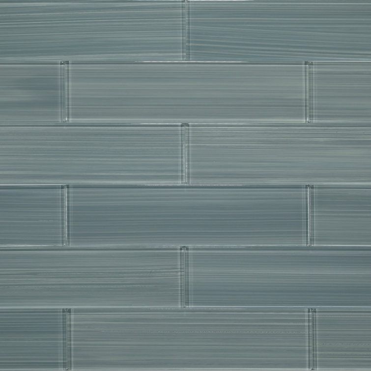 Dovecove Kelvin 3" x 12" Crystal Glass Bamboo Look Subway Wall Tile